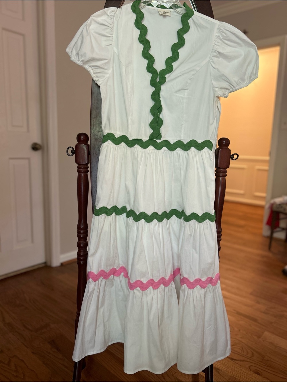 Shop the Mint White Midi Dress — Size Medium